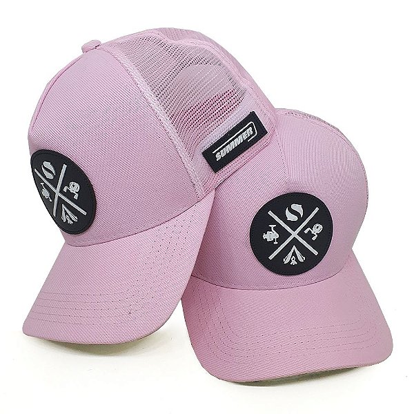 Bone Elementos da Pesca Trucker Rosa Summer