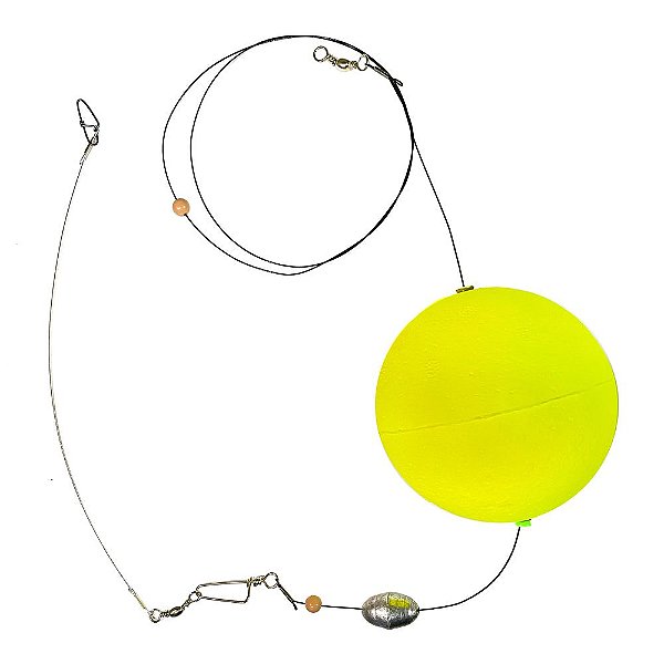 Boia Pesca Dourado Mar 90mm Com Empate Snap Girador Summer