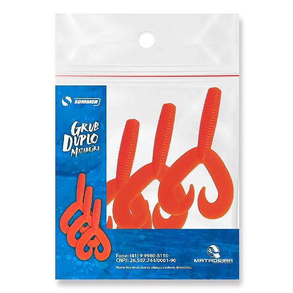 Isca Soft Artificial Matadeira Grub Duplo Cor:06 Cart.3pçs