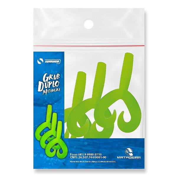 Isca Soft Artificial Matadeira Grub Duplo Cor:07 Cart.3pçs