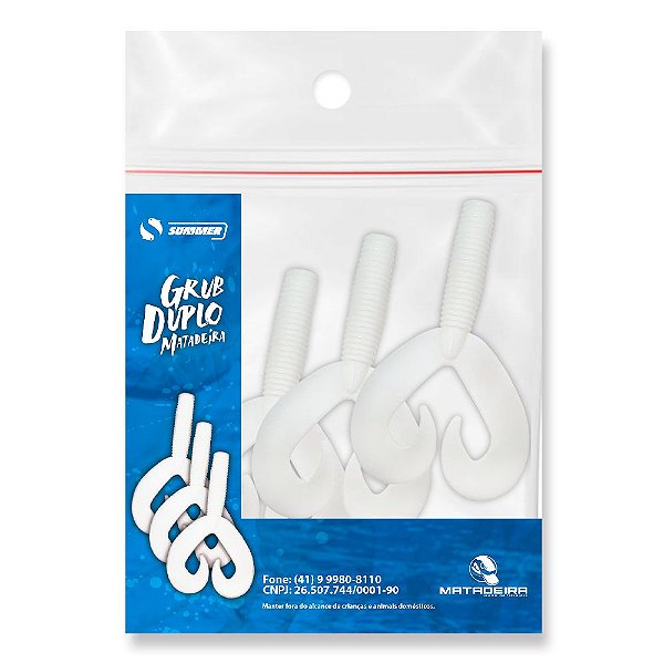 Isca Soft Artificial Matadeira Grub Duplo Cor:08 Cart.3pçs