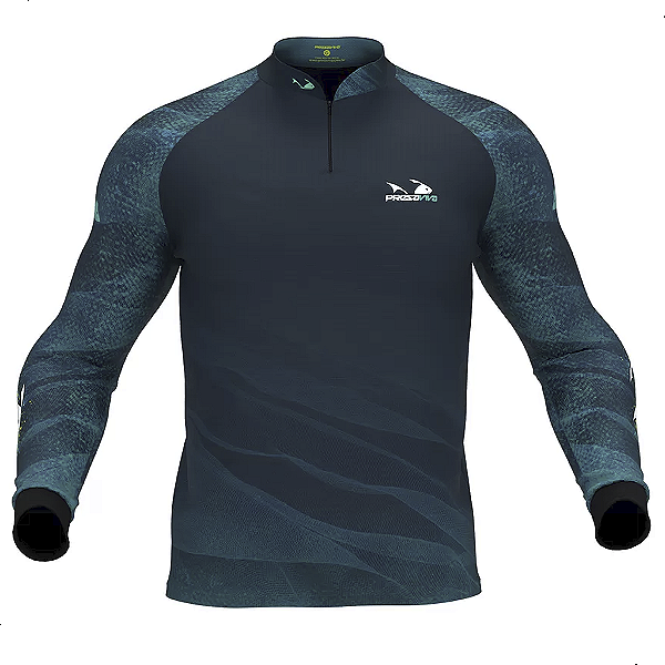 Camisa de Pesca Com Proteção UV Tucunare Azul 04 Presa Viva