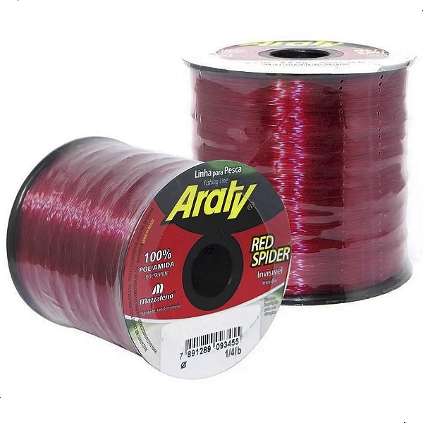 Linha Monofilamento Araty Red Spider 1/4Lb Mazzaferro - Vários Tamanhos