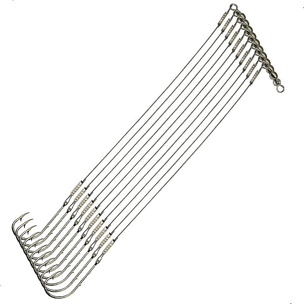 Anzol 4330 Encastoado Cabo Aço Flexivel Com Girador - Cart. 10pçs Summer