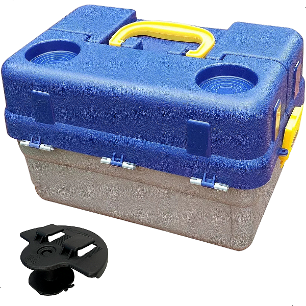 Maleta De Pesca 6 Bandejas Articuladas Azul Cinza HI