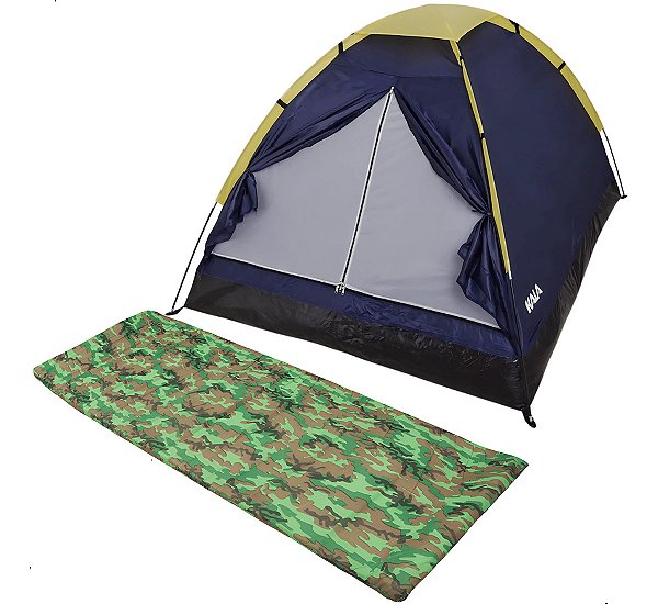 Kit Acampamento Trilha Barraca Kala San Valentin 3 Pessoas + 2 Colchonetes Camuflados