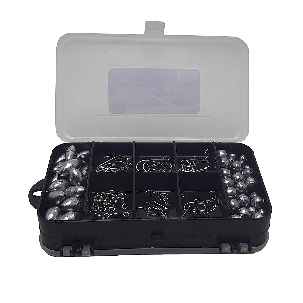 Kit Pesqueiro Organizadora Anzóis Chumbo Girador
