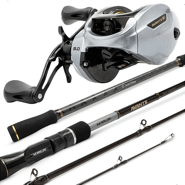 Kit Carretilha Maruri Avante BG 12 Rol + Vara Carretilha Avante 2,40m 30-60lb C-802H