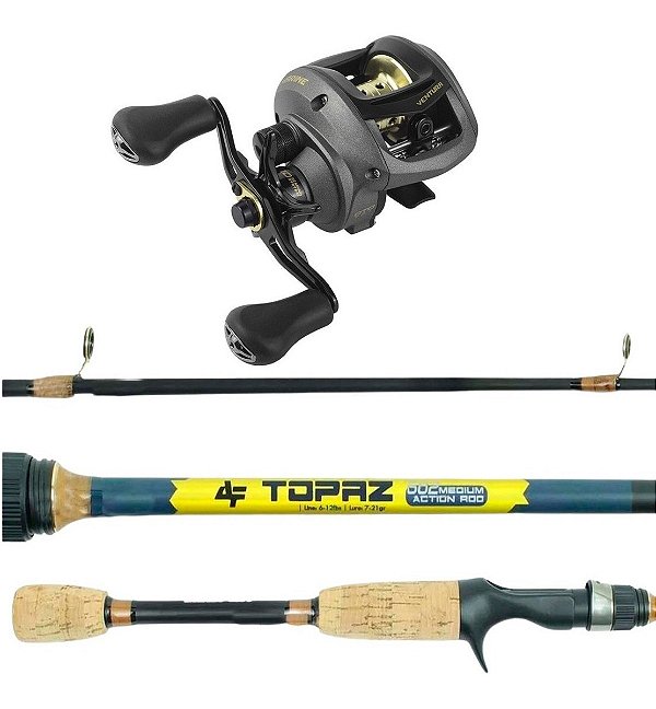 Kit Carretilha New Ventura VT10 10Rol Marine + Vara Carbono 1,68m