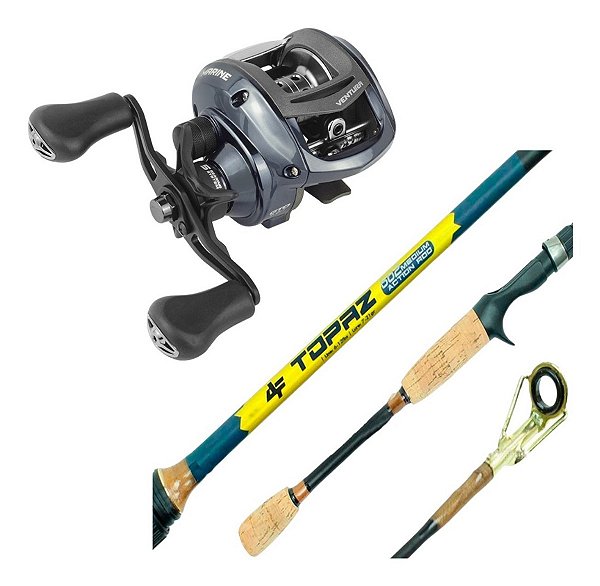 Kit Carretilha New Ventura VT5 5Rol Marine + Vara Carbono 1,80m