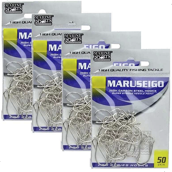 Kit 450 Anzol Marine Sports Maruseigo Nickel Tamanho 6 ao 30
