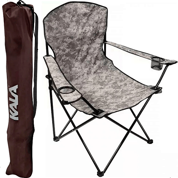 Cadeira Camping Pesca Dobrável Comfort Plus Kala 150kg