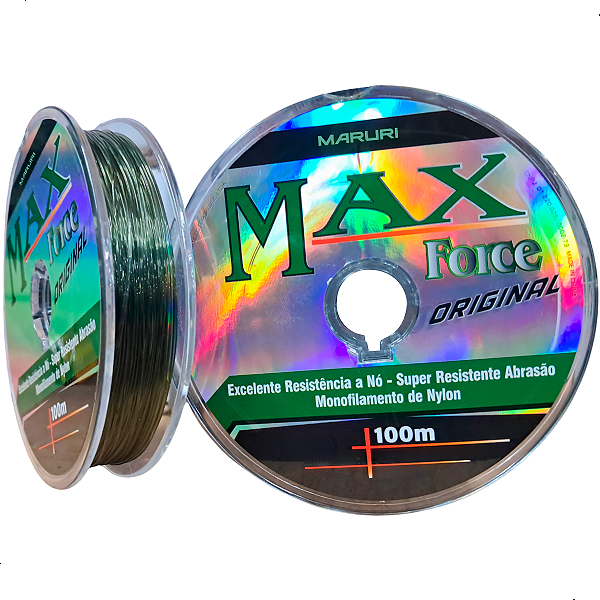 Linha Monofilamento Max Force 20 0,74mm 111lbs 100m - Maruri