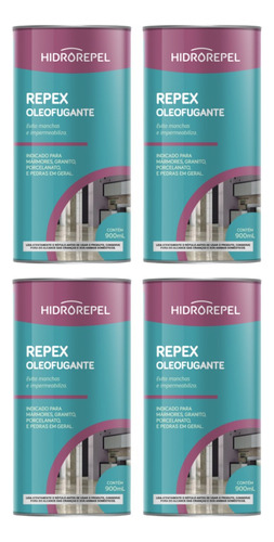 Impermeabilizantes Hidrorepel 900ml Mármores Granitos 4 Unid