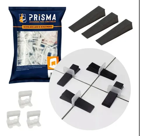 Kit 1000 Niveladores 1,5mm + 200 Cunhas Prisma Qualidade Premium