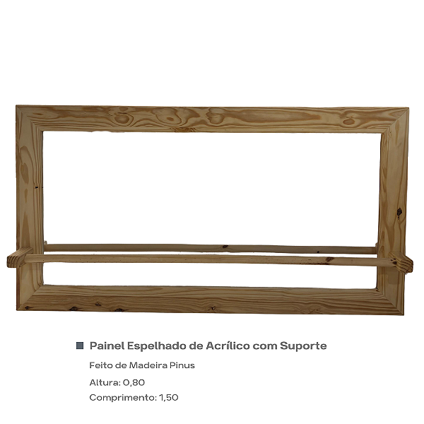 Painel Espelhado de Acrílico com Suporte