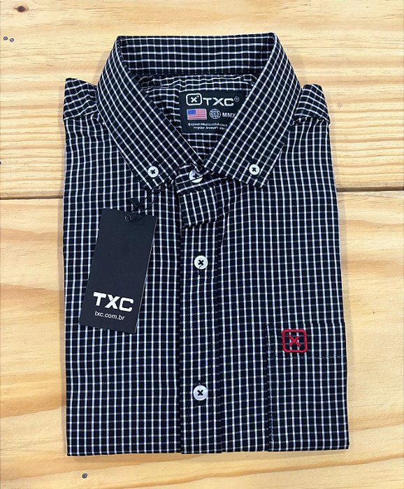 Camisa Country TXC - manga curta - 100% algodão - várias cores