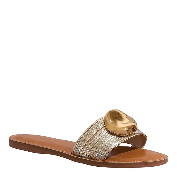 Rasteira Metalizada Soft Dourada