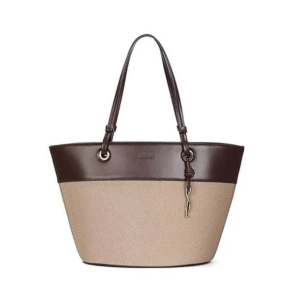 Bolsa Grande Canvas Marrom Alça De Ombro