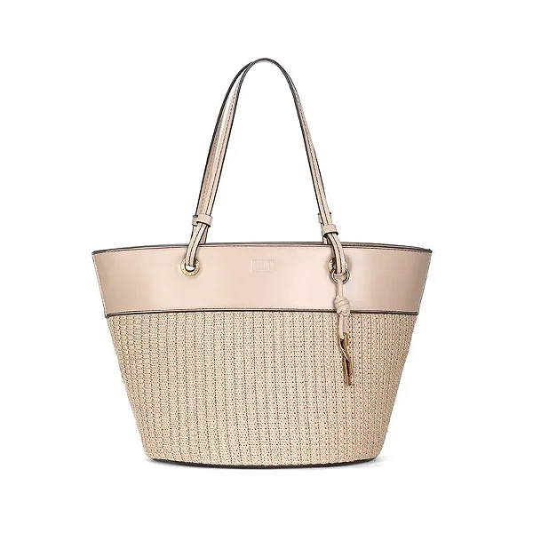 Bolsa Grande Tramado Bege Alça De Ombro