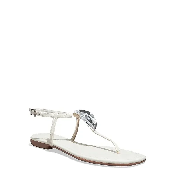 Rasteira Napa Madri Off White Metal Orgânico