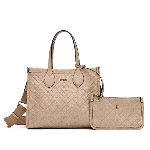 Kit Bolsa Tote Soft E Clutch Bege