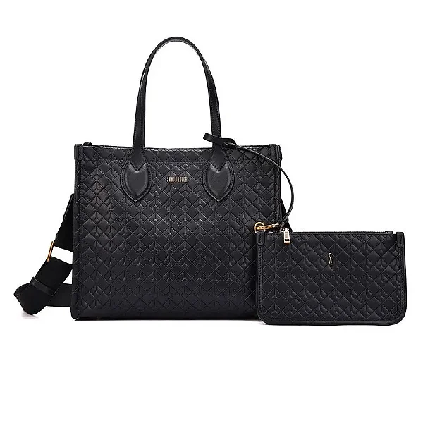 Kit Bolsa Tote Soft E Clutch Preta