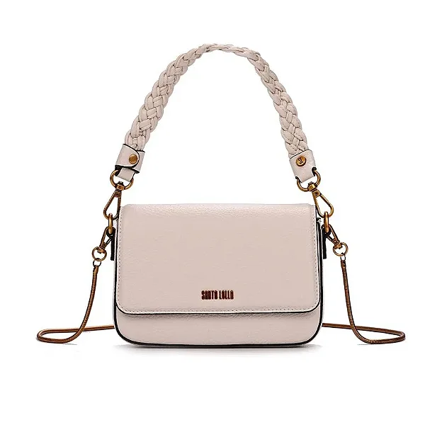 Bolsa Baguete Floater Alça Trança Off White
