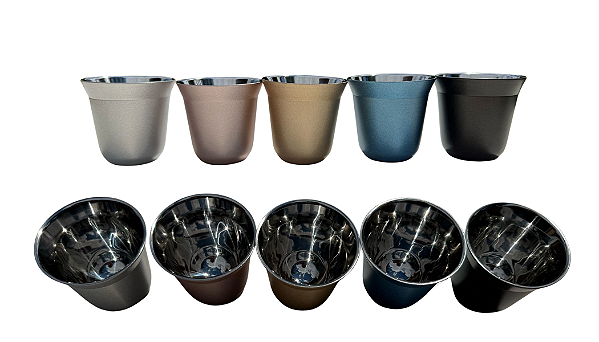 Mini Xícara Parede Dupla Inox 80ML