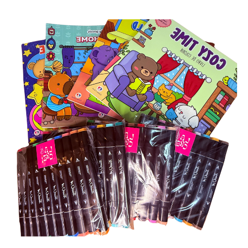 Kit 10 canetinhas + Livro de Pintar (Sortido)