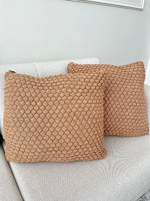 Conjunto com 2 Almofadas Tricô Terra