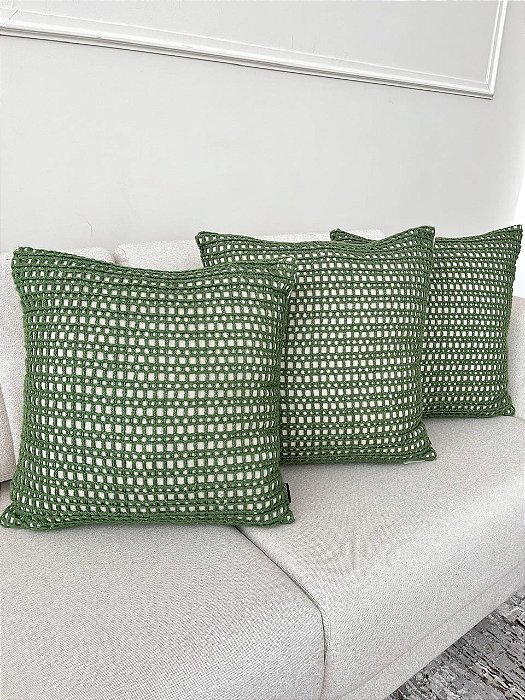 Conjunto com 3 Almofadas Verdes