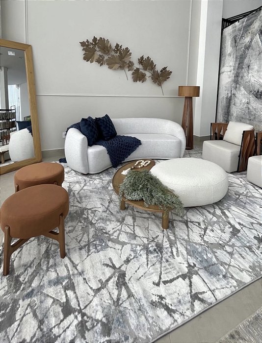 Tapete Búzios Marmorizado Blue/Gray