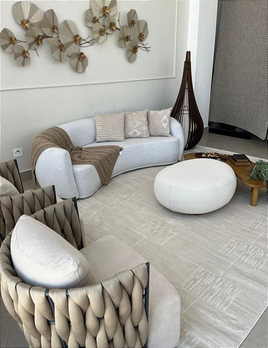 Tapete Brisa Off White - SOB MEDIDA - Micro Overloque (Não efetuamos trocas ou devolução)