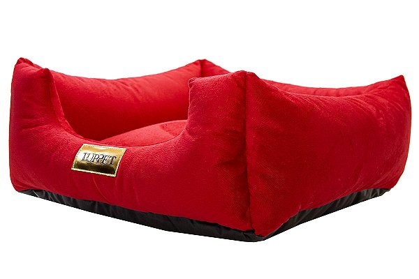 Cama Quadrada para Cachorro ou Gatos Super Luxo Luppet Vermelho (LP88016-01)