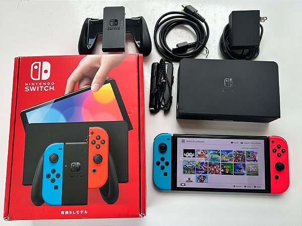 Nintendo Switch Oled Neon Usado + SD 256GB