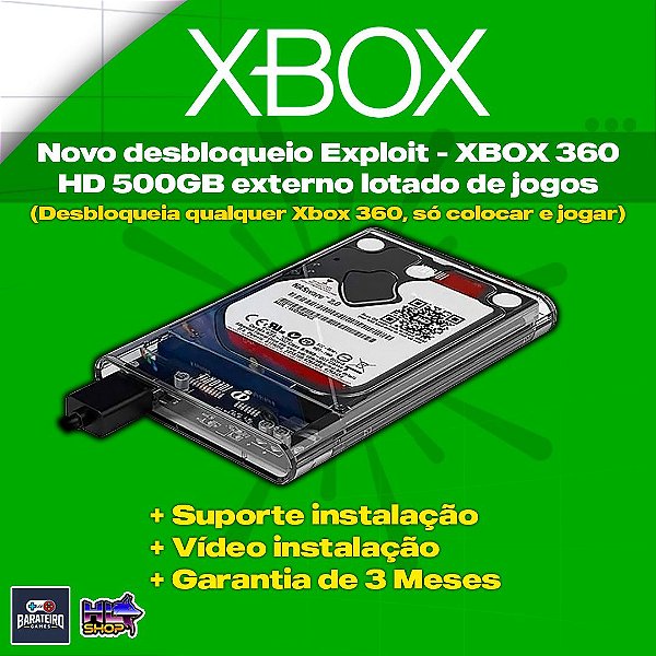 HD EXPLOIT - 500GB PARA XBOX 360 (QUALQUER MODELO)