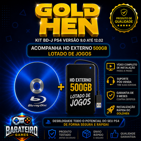 Kit BD-J HD 500GB versão 9.0 até 12.02