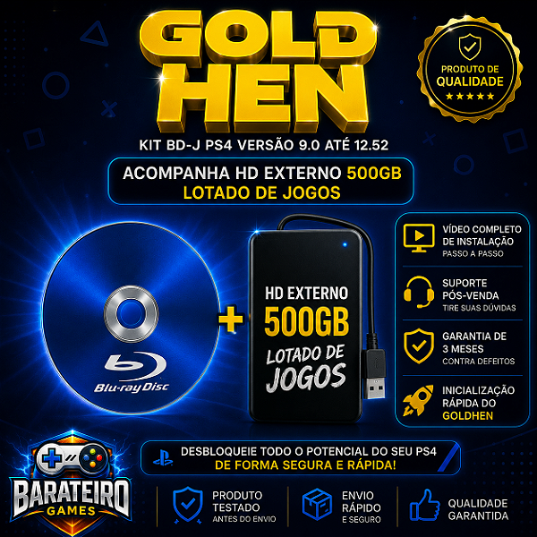 Kit BD-J HD 500GB versão 9.0 até 12.52