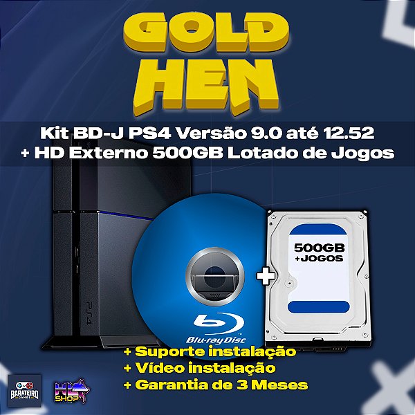 Kit BD-J HD 500GB versão 9.0 até 12.52