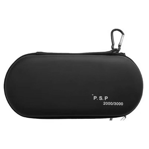 Case Protetor Rígido Preto para PSP 1000, 2000 e 3000 — Slim e Fat — Resistente, Compacto e Seguro