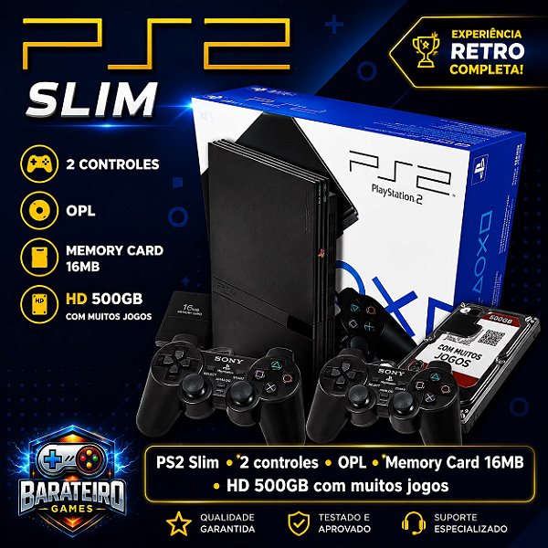 Playstation 2 Slim + HD 500GB