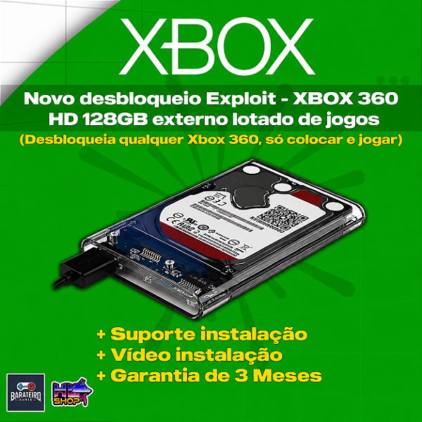 HD 128GB EXPLOIT - PARA XBOX 360 (QUALQUER MODELO)