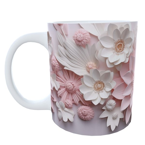 Caneca FLoral 3D