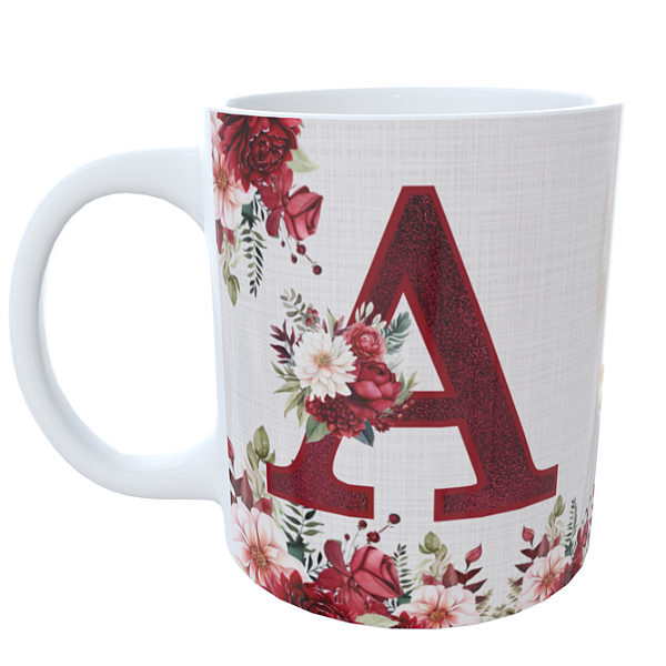 Caneca Alfabeto Floral