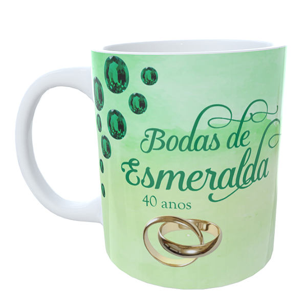 Canecas Bodas Esmeralda com Foto