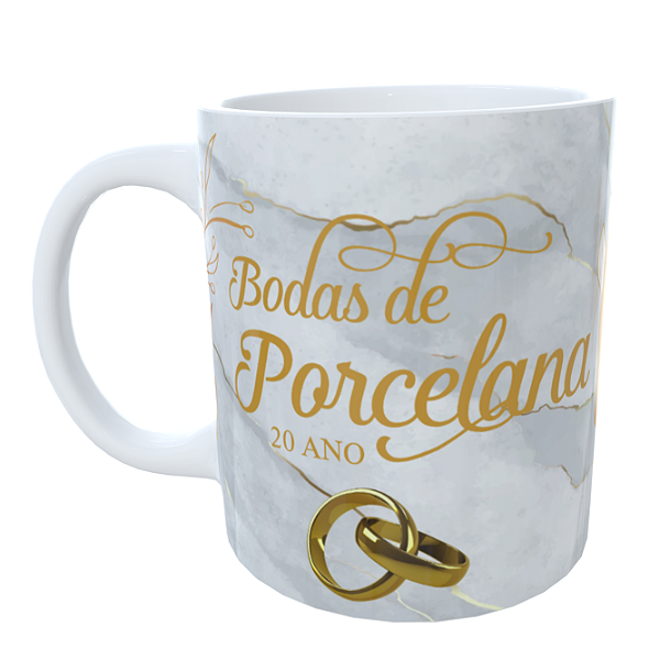 Caneca Bodas de Porcelana com Foto