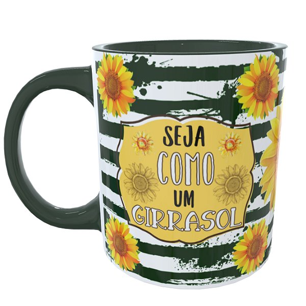 Caneca Girassol Verde com Foto