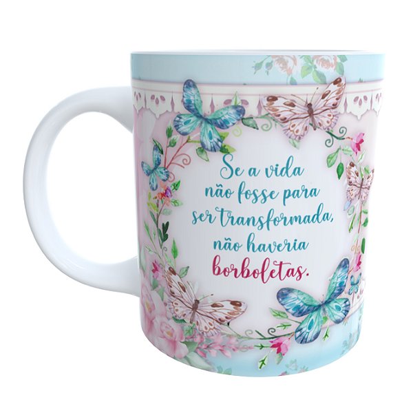 Caneca Borboletas Motivacional