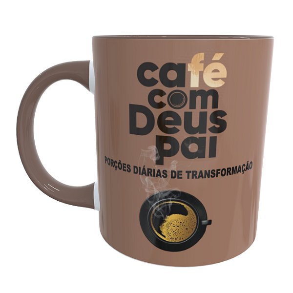 Caneca Marron Café com Deus
